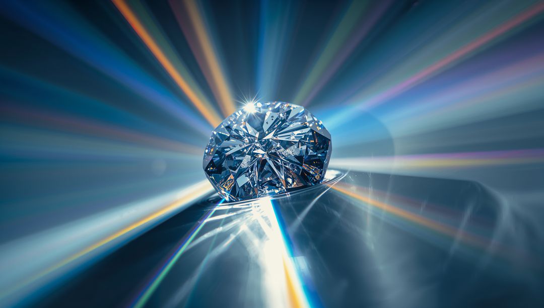 Brilliant Diamond Dispensing Colorful Light Beams