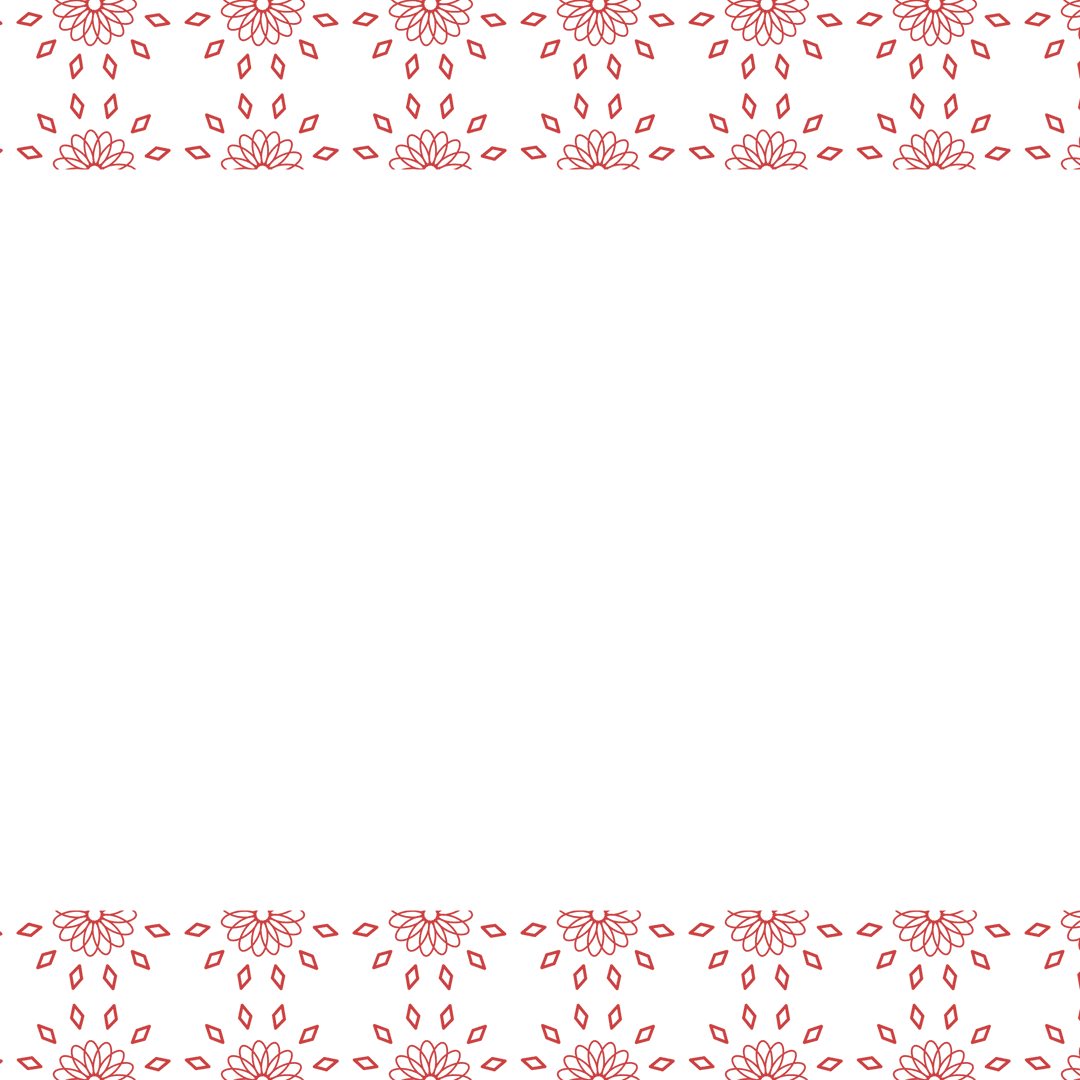 Red Patterned Border on Transparent Background Digital Illustration