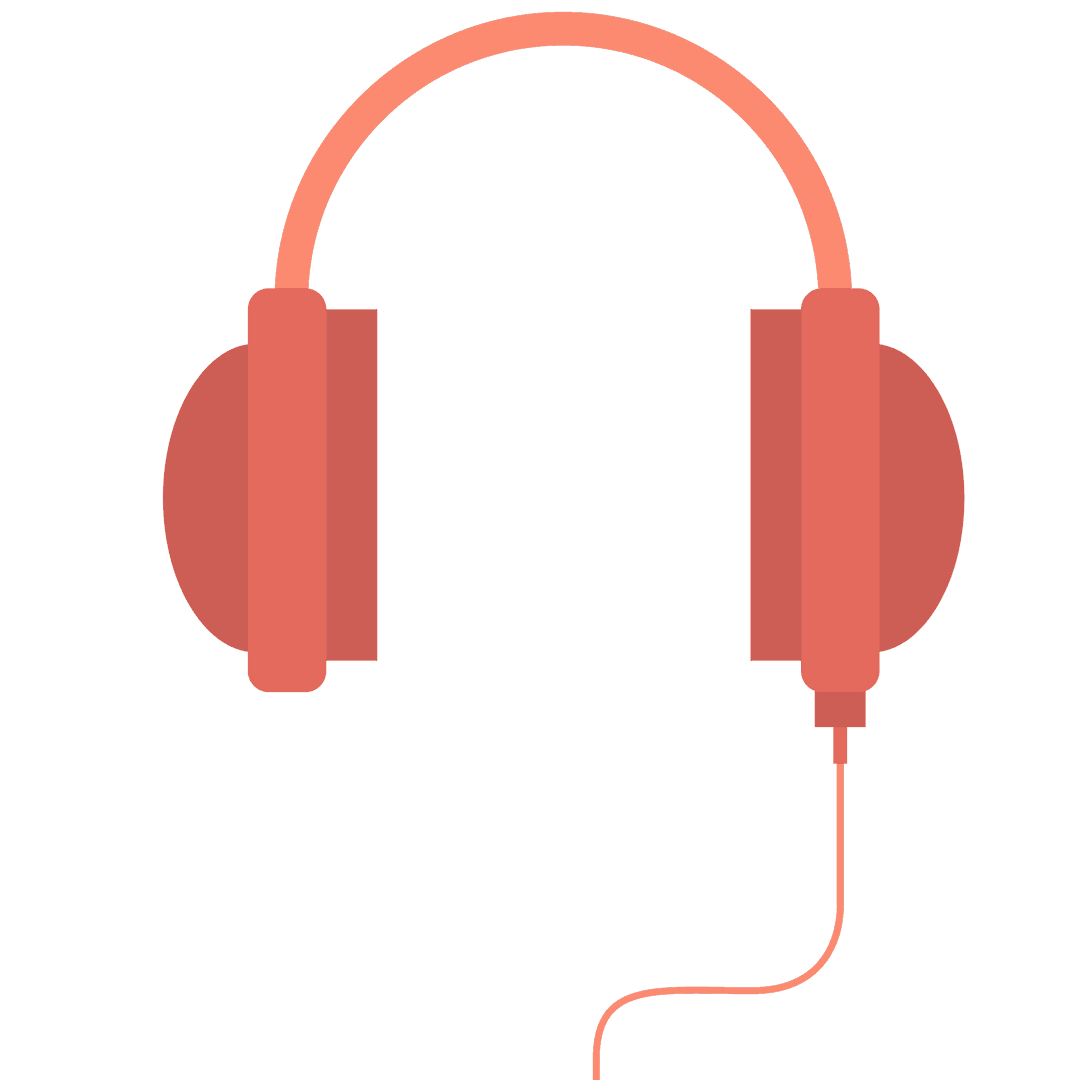 Red Headphones on Transparent Background for Music Lifestyle