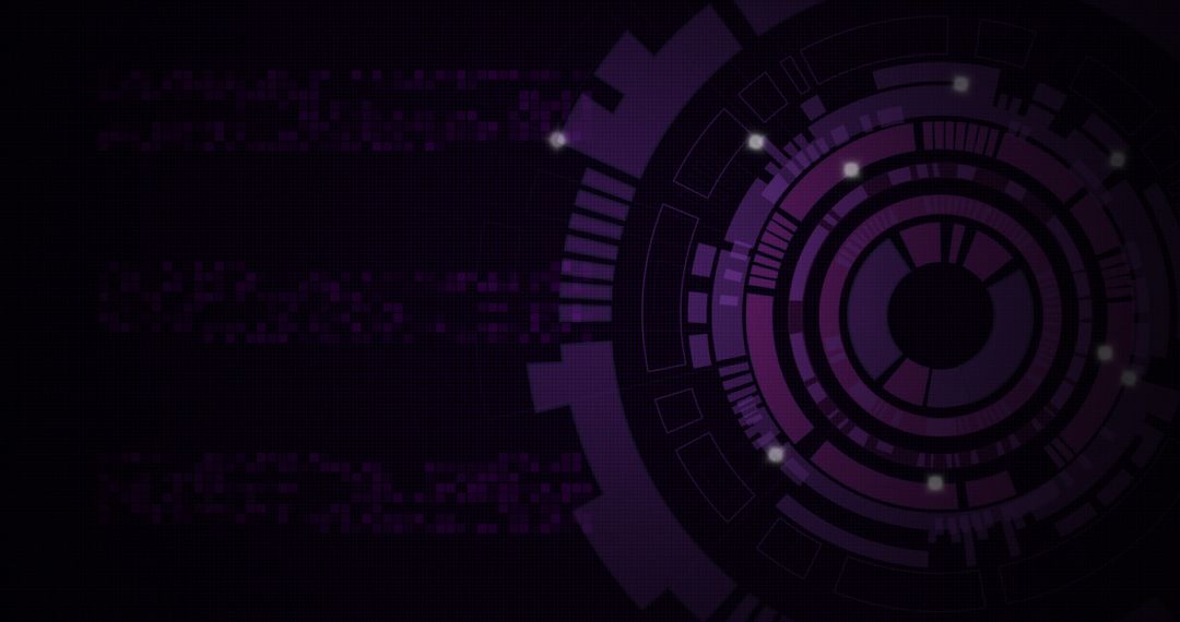 Futuristic Digital Tech Circle on Dark Background