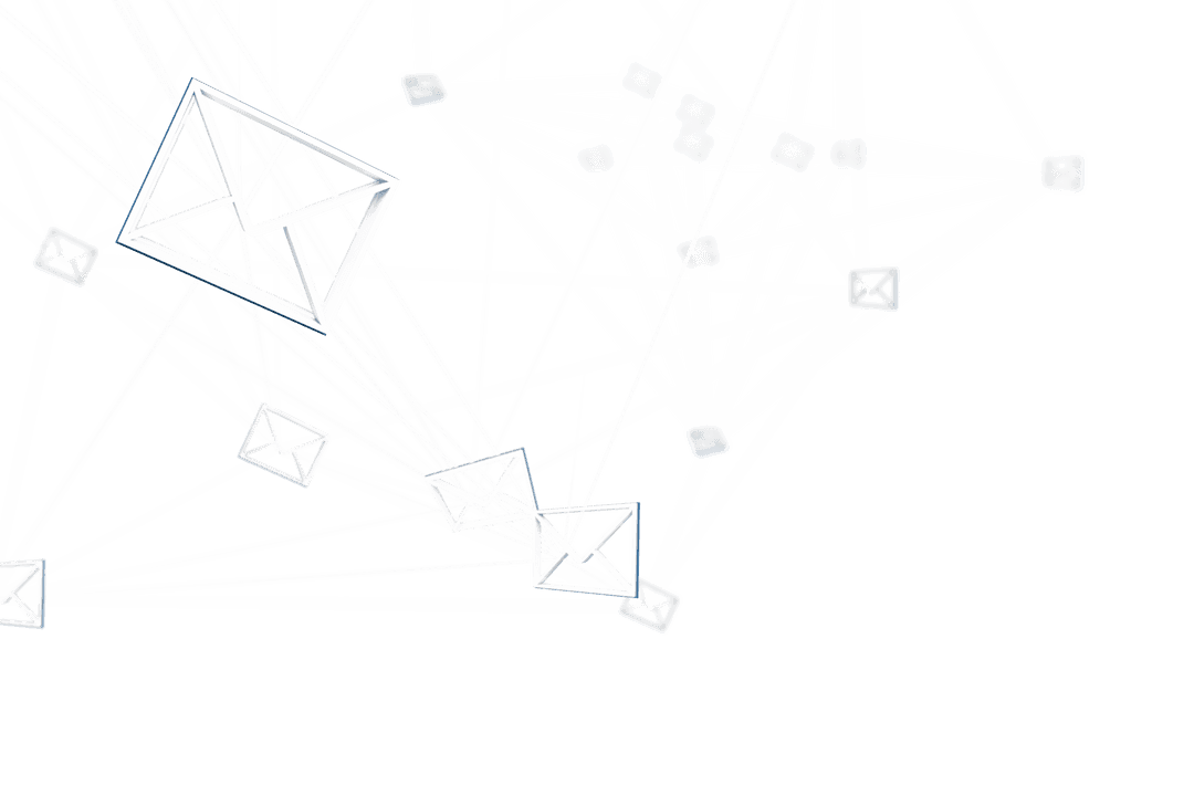 Transparent Network of Digital Envelope Icons Illustrating Connectivity