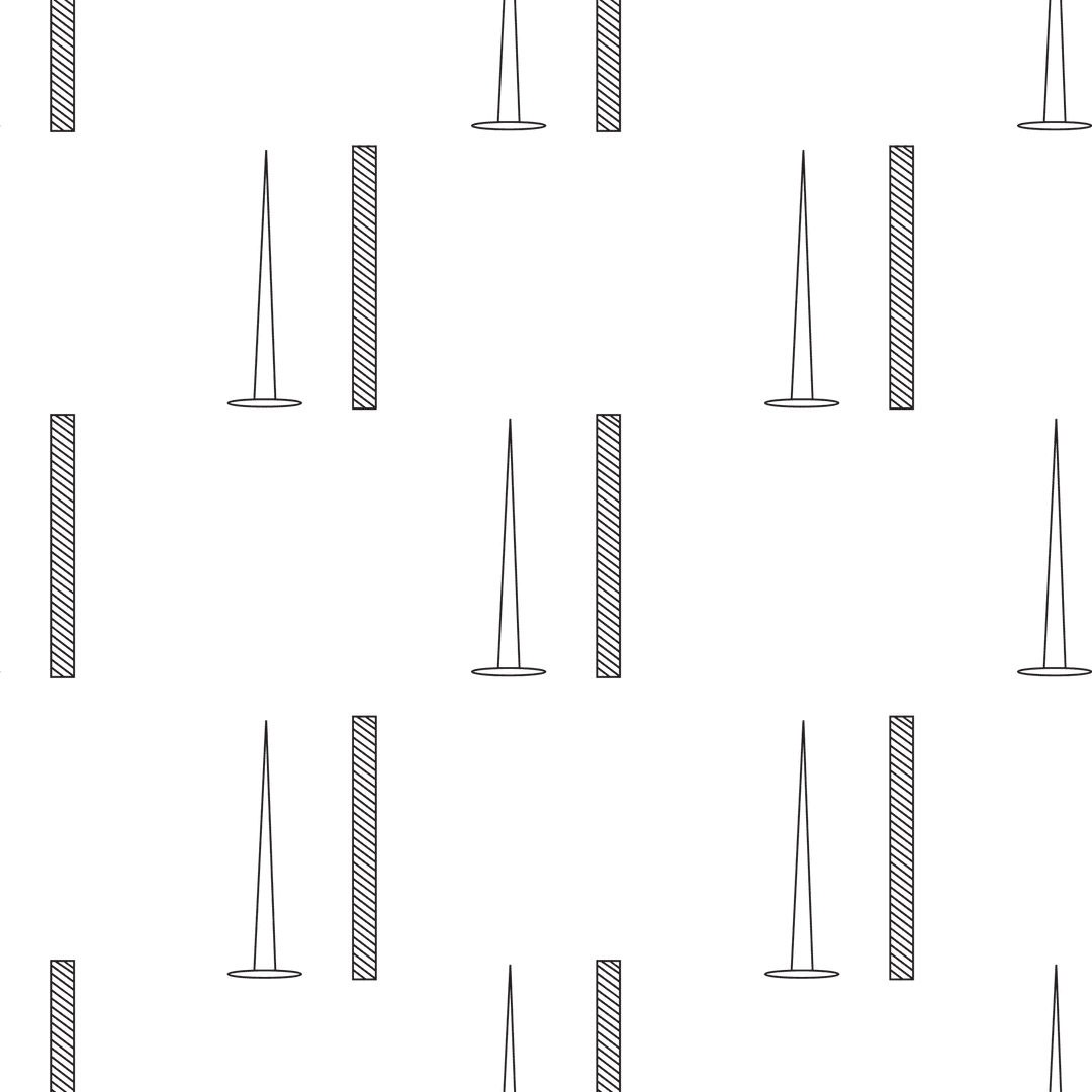 Transparent Black Nails and Rods Illustrative Pattern Design