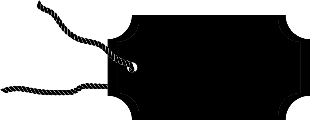 Elegant Black Tag with Copy Space on Transparent Background