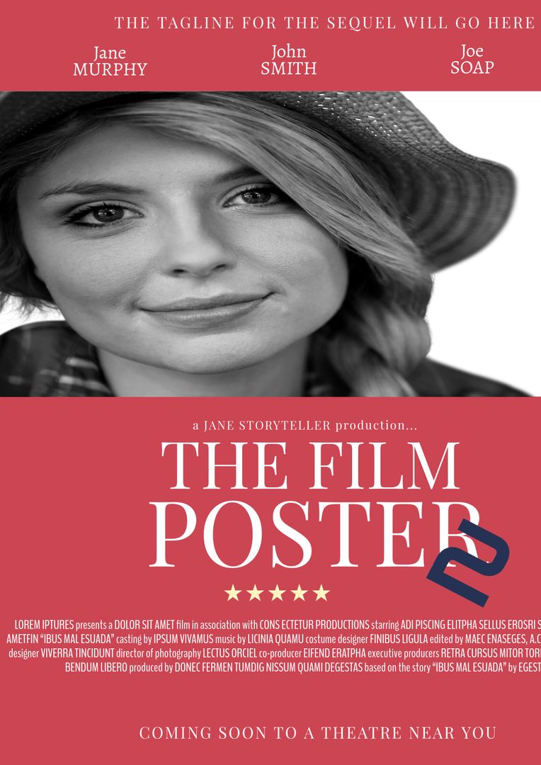 Close-Up of Female Lead on Movie Poster with Exciting Design - Download Free Stock Templates Pikwizard.com