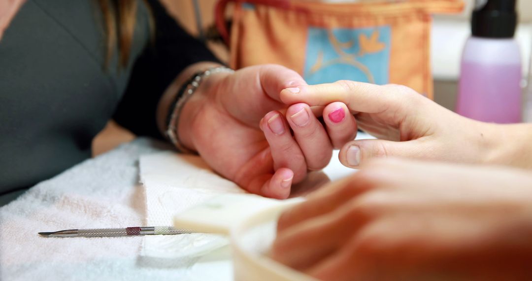 Close-Up of Manicure Process in Nail Salon - Free Images, Stock Photos and Pictures on Pikwizard.com