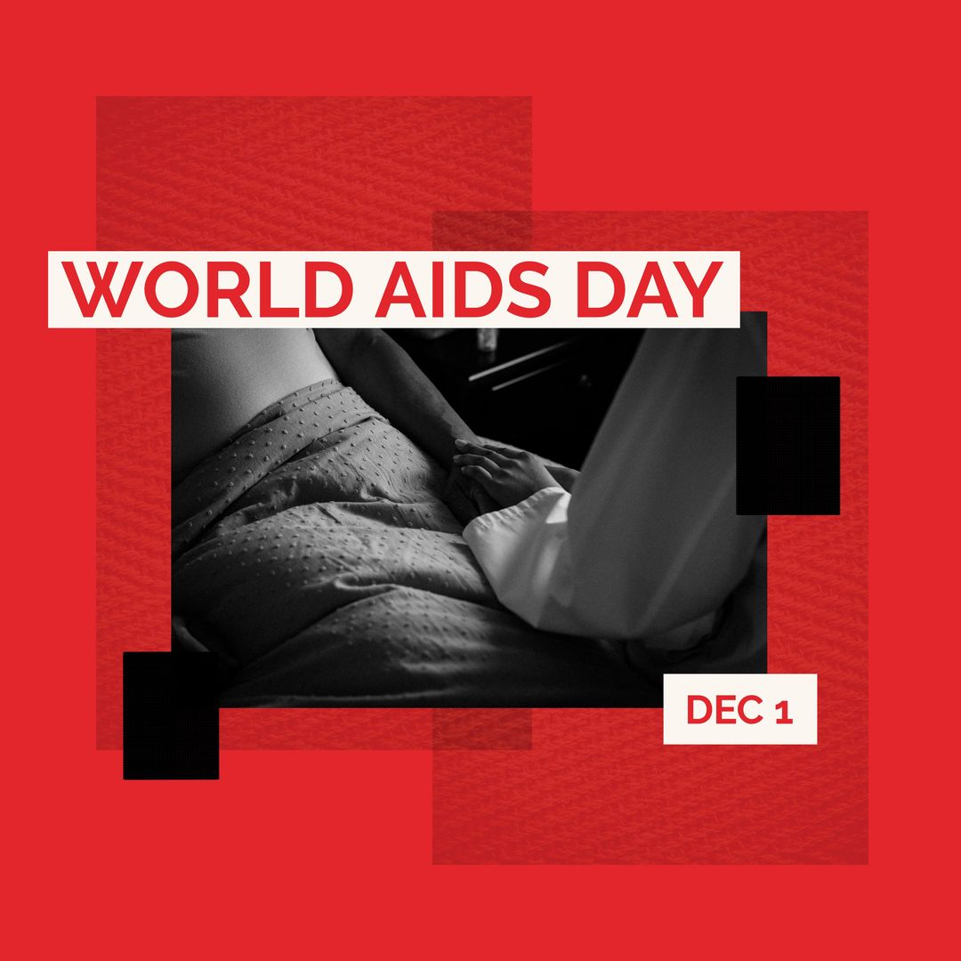 Composition of world aids day text over holding hands - Download Free Stock Templates Pikwizard.com