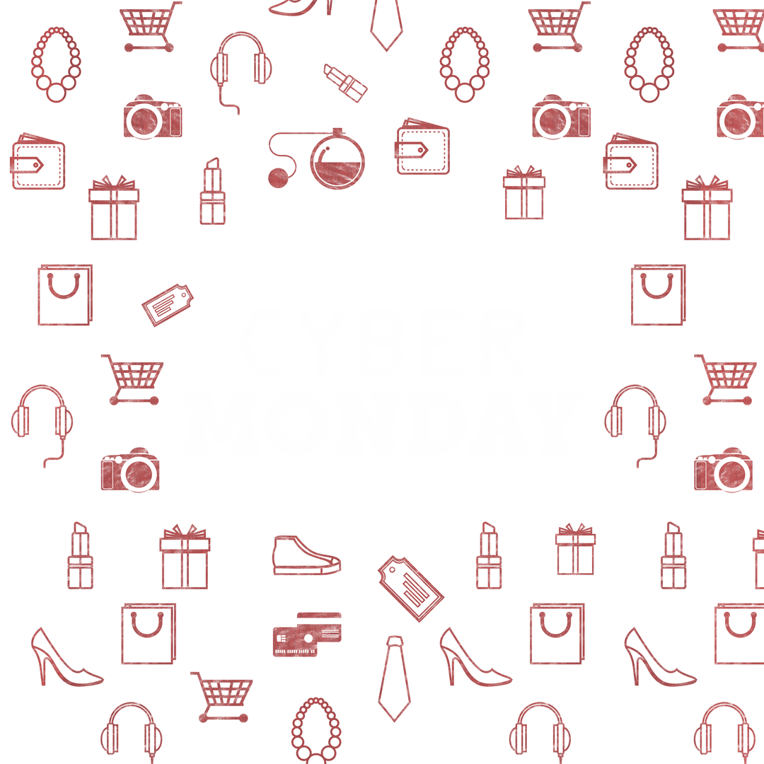 Transparent Cyber Monday Shopping Icons Pattern