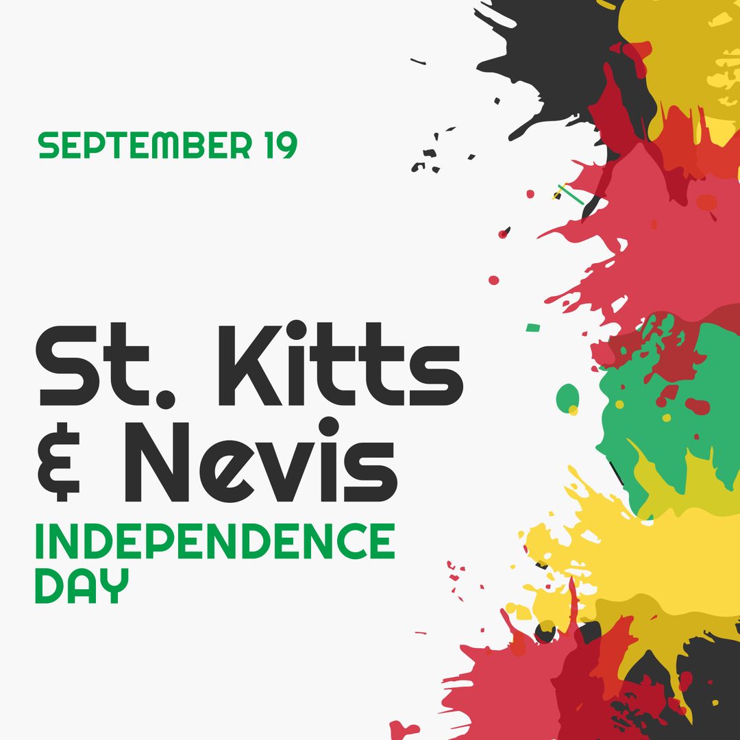 St. Kitts and Nevis Independence Day Colourful Abstract Art