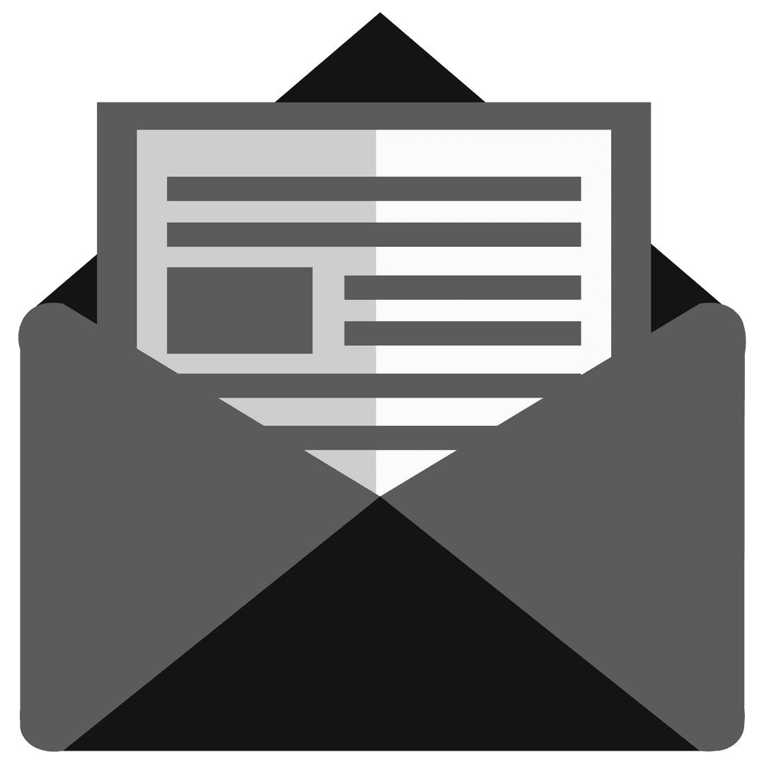 Transparent Vector of Open Envelope with Letter for Communication