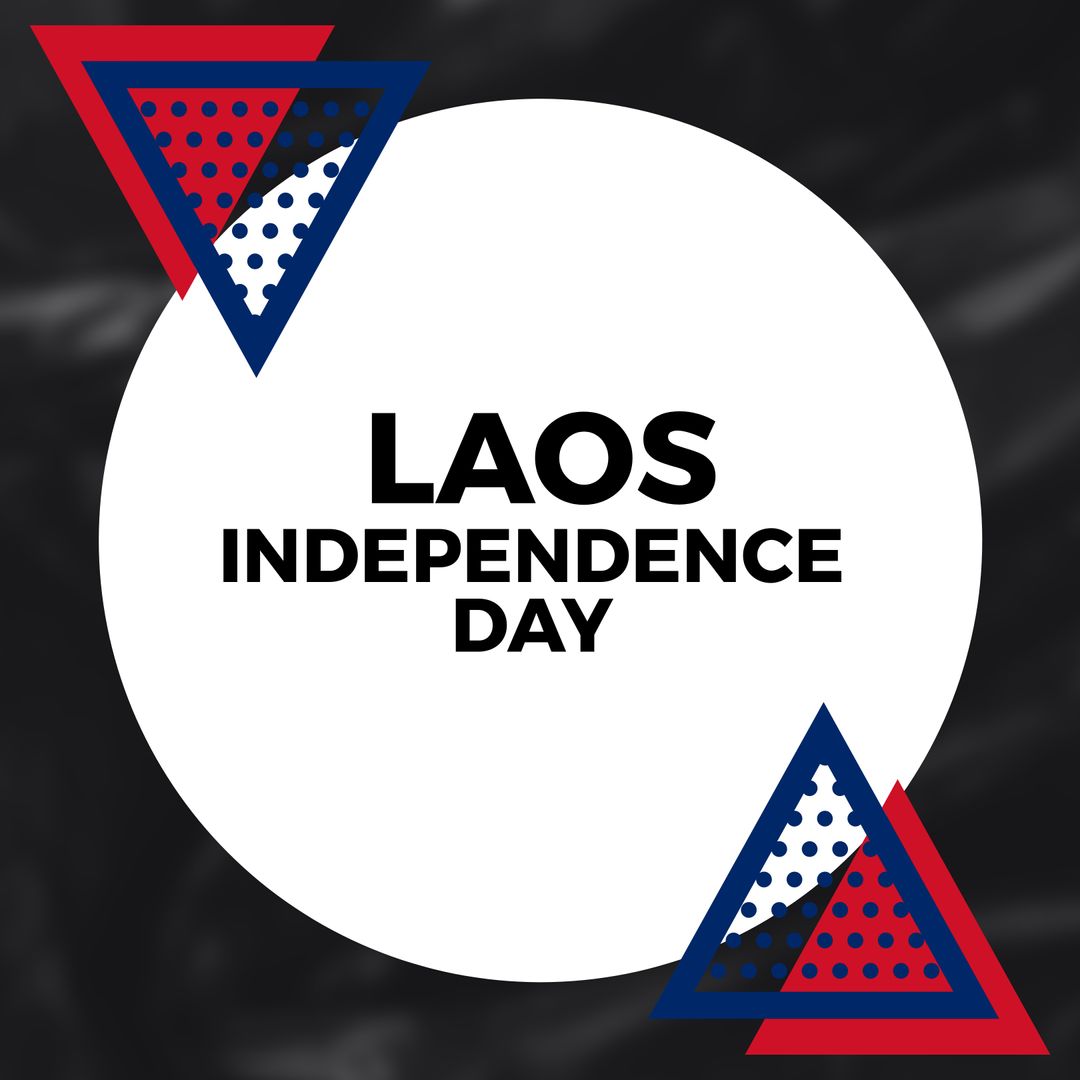 Laos Independence Day Celebration Poster with Triangles