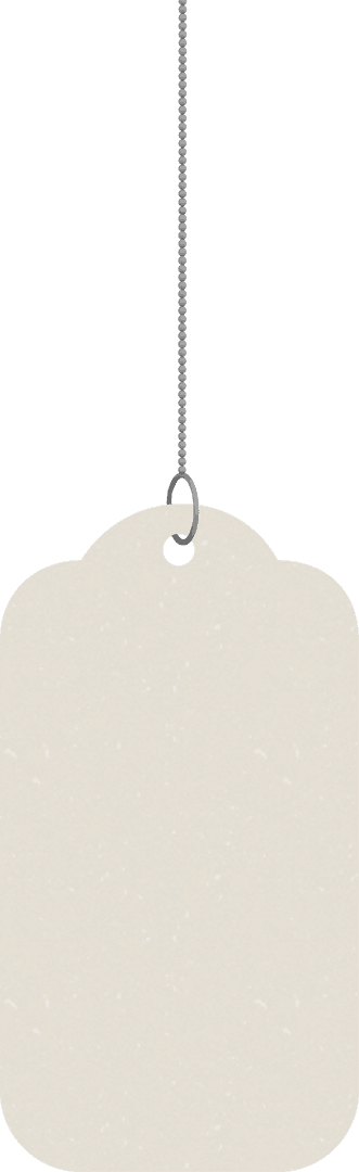 Hanging Tag on Chain with Copy Space Transparent Background