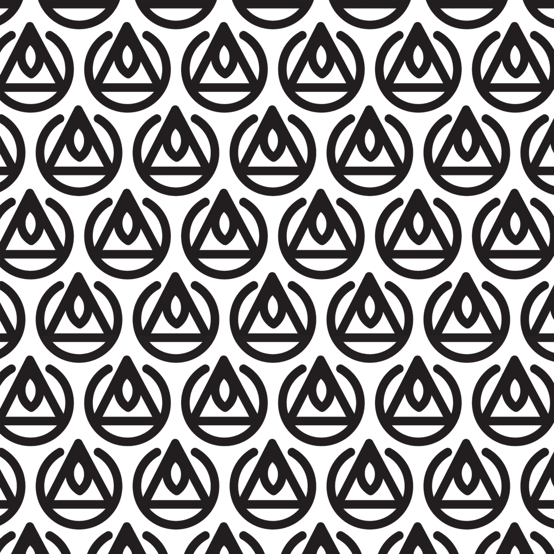 Black Pattern of Repeated Geometric Shapes on Transparent Background