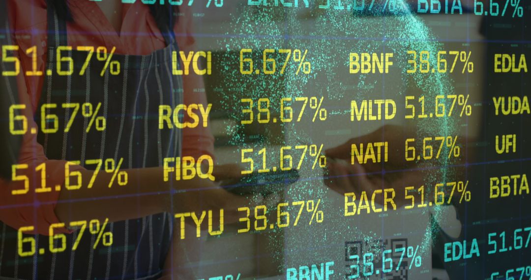 Analyzing Sharp Business Data and Stats on Transparent Display