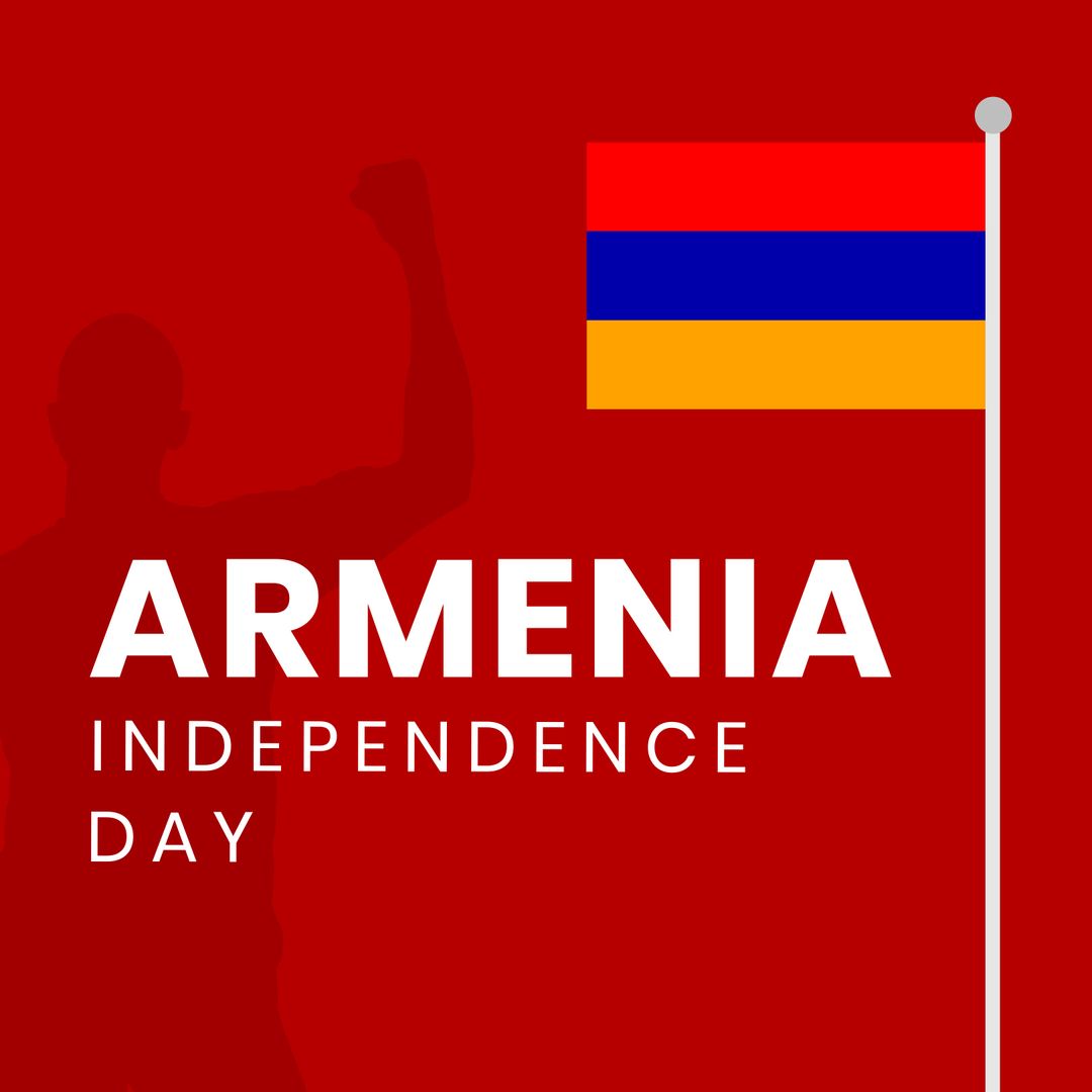 Armenia Independence Day Celebration with Flag and Silhouette