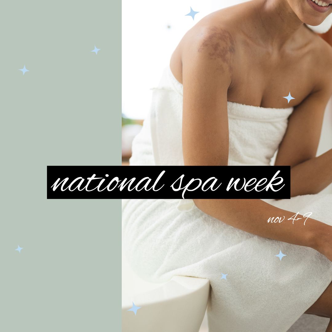 National Spa Week Cheerful Woman Enjoying Relaxation