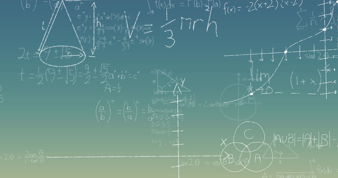 Mathematical Equations on Gradient Background for Educational Concept