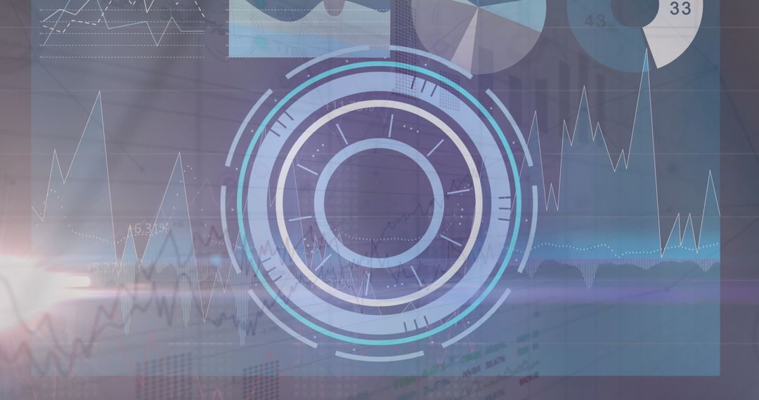 Futuristic HUD Interface with Graph Analytics and Lens Flare