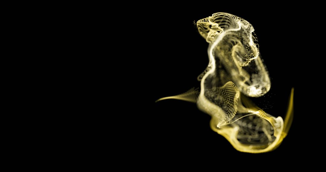 Glowing Golden Wave in Digital Abstract Design