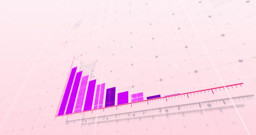 Abstract Financial Growth Bar Graph on Pink Background