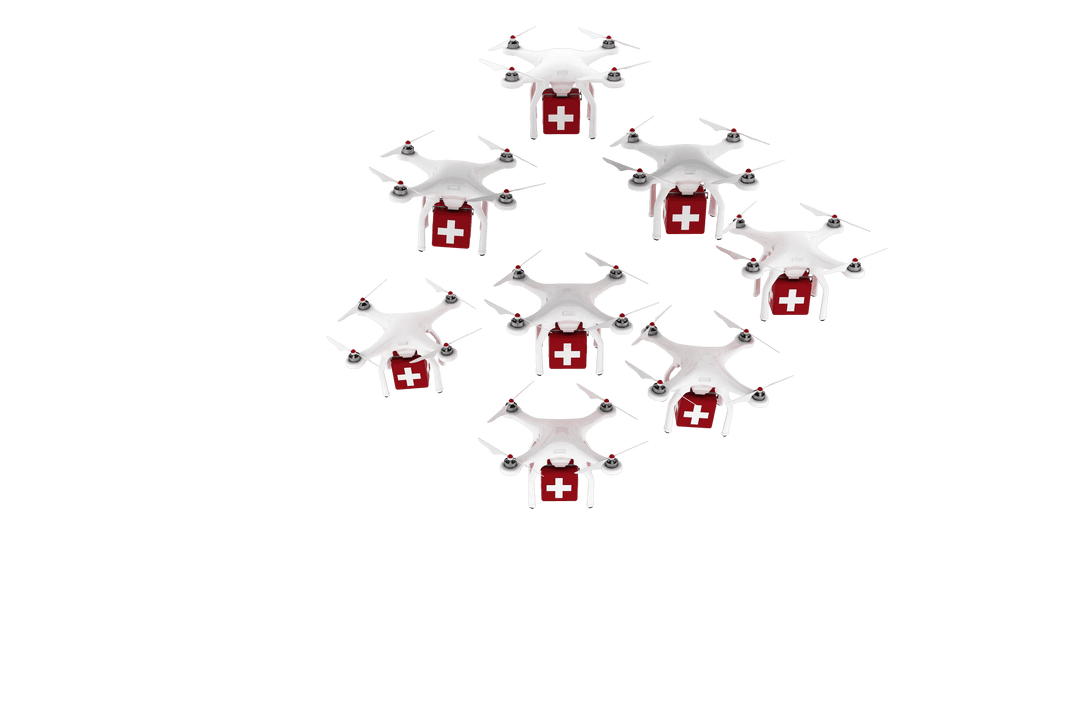 First Aid Drones Illustration on Transparent Background