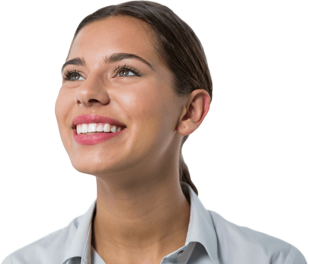 Confident Businesswoman Smiling with Positive Outlook Transparent Background