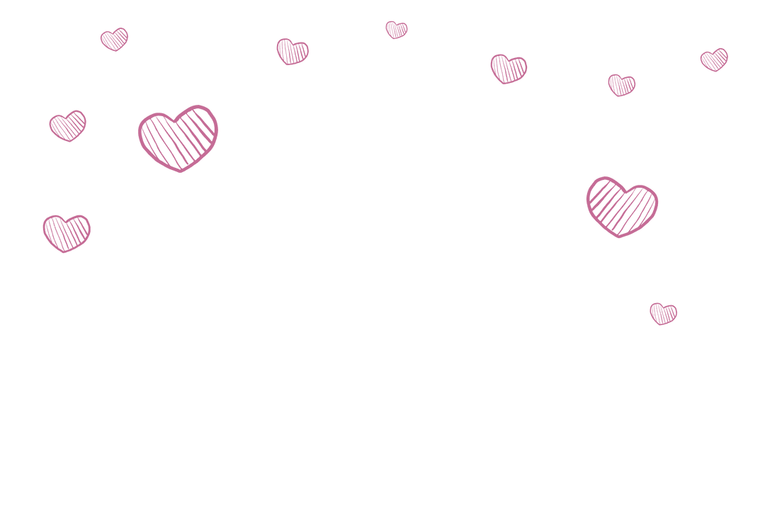Pink Hearts with Copy Space on Transparent Background