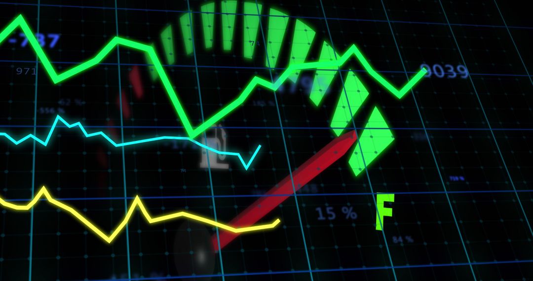 Digital Dashboard Showing Financial Analysis with Graphs