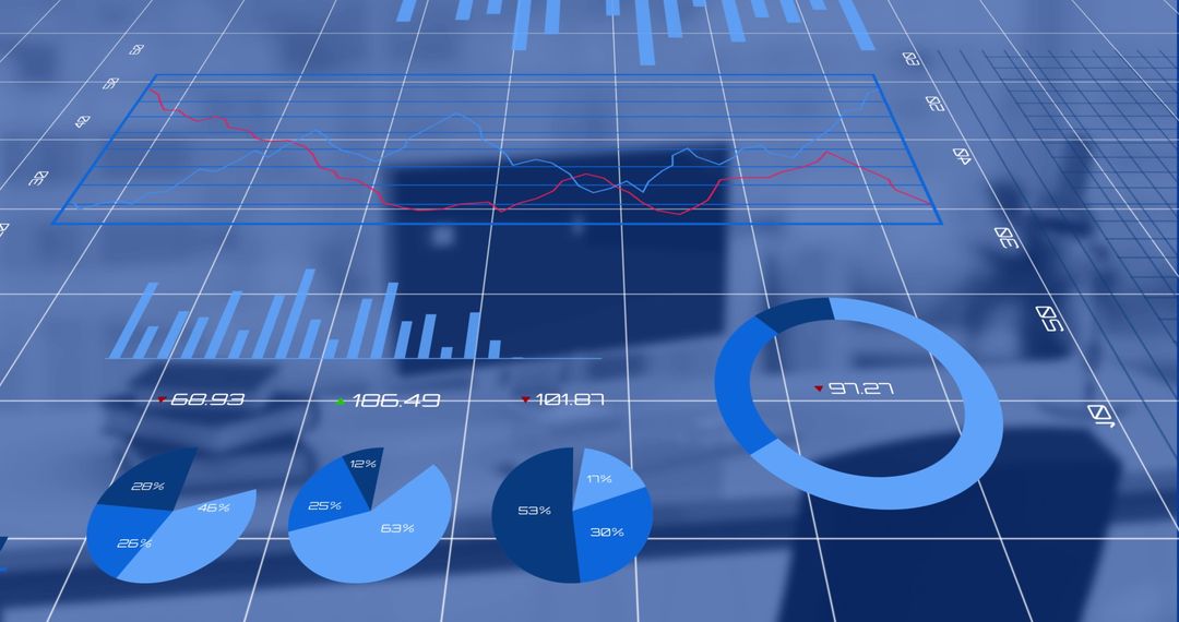 dynamic business data visualization with graphs and desk - Free Images, Stock Photos and Pictures on Pikwizard.com