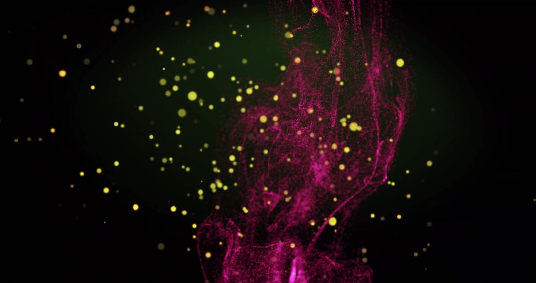 Digital Fluid Art with Red and Yellow Abstract on Black