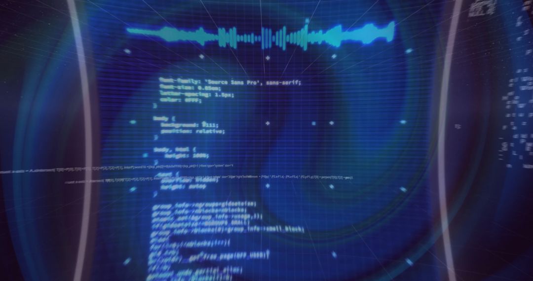 Abstract Digital Data Processing Over Blue Background