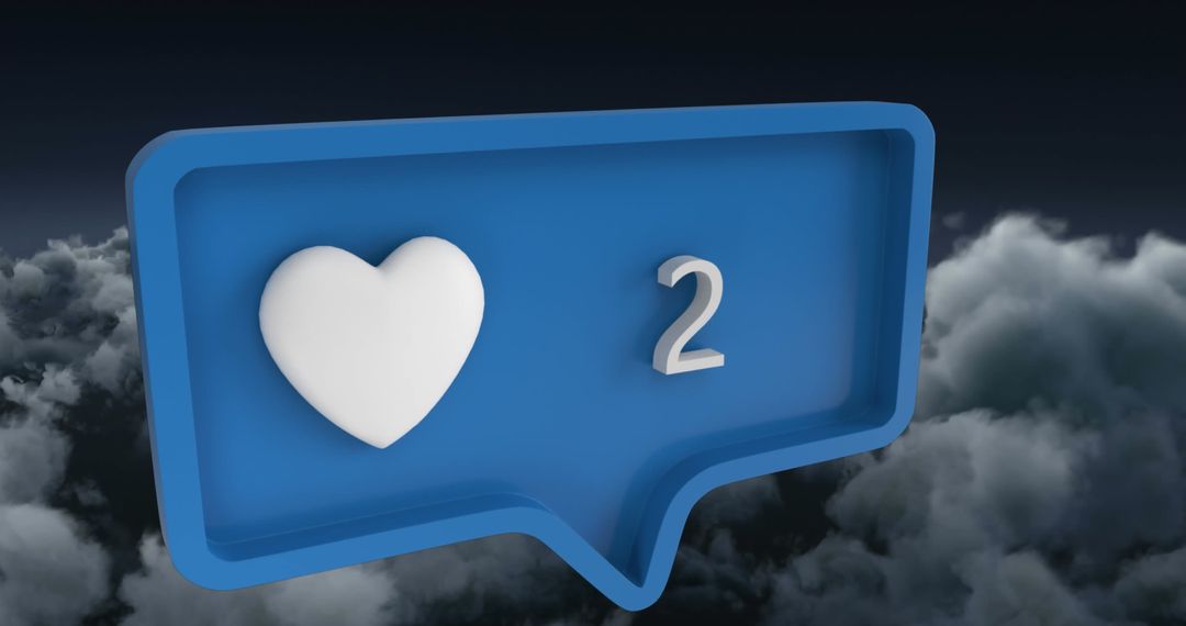 Social Media Like Counter in Cloudy Sky Concept