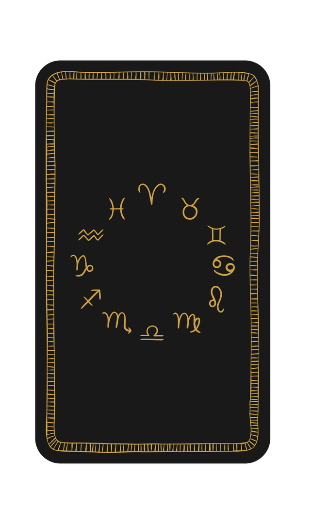 Transparent Zodiac Card Design Featuring Horoscope Symbols