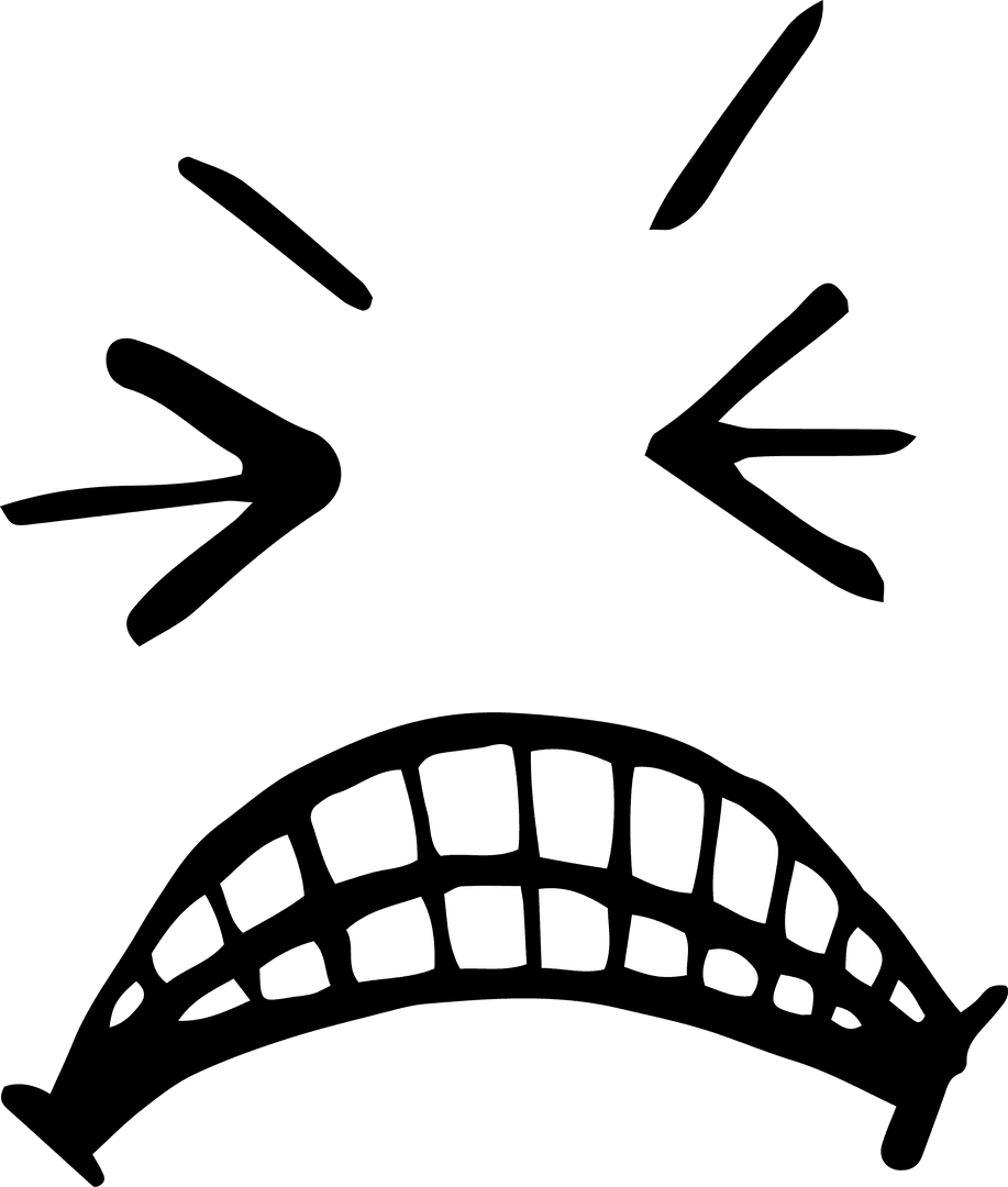 Angry Face Expression on Transparent Background Vector Illustration