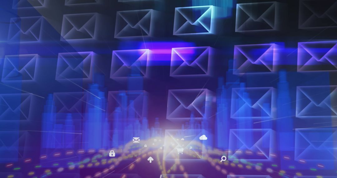 Futuristic Digital Email Communication Background