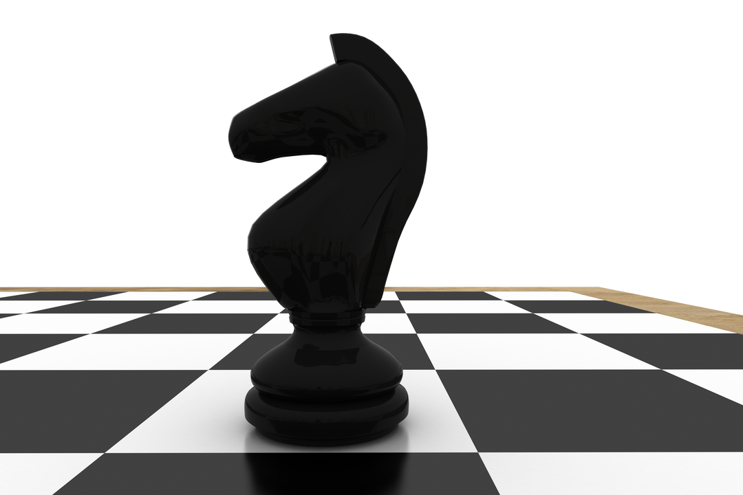 Transparent Black Knight on Chessboard Represents Strategy Game Play - Download Free Stock Images Pikwizard.com