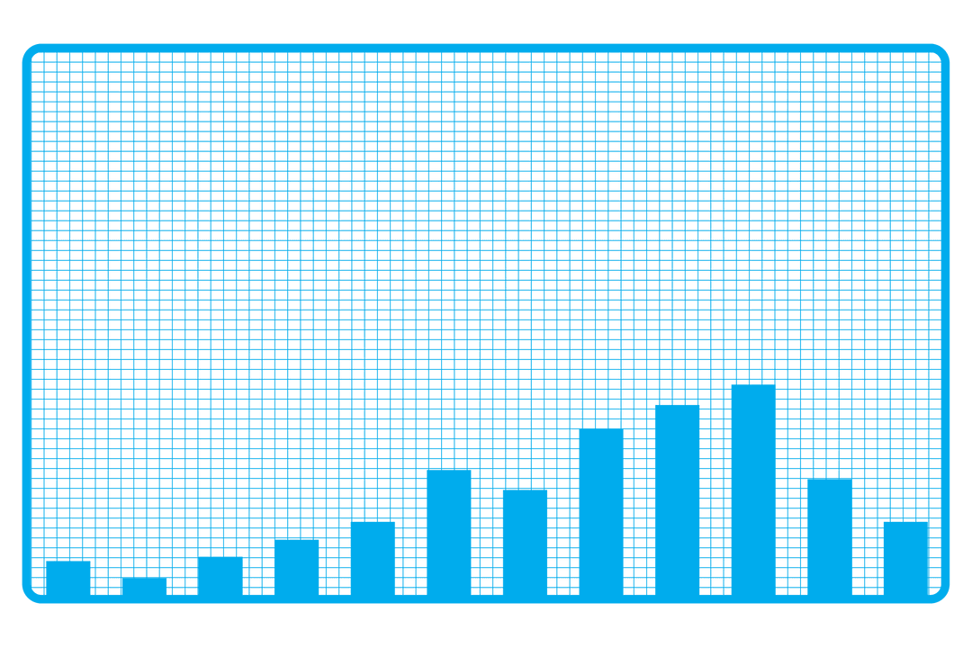 Transparent Blue Bar Graph on Dotted Paper Background