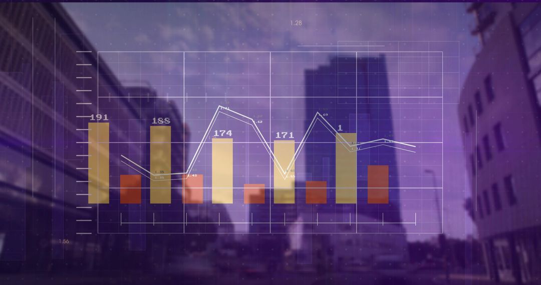 Innovative Data Visualization on Urban Skyline Background