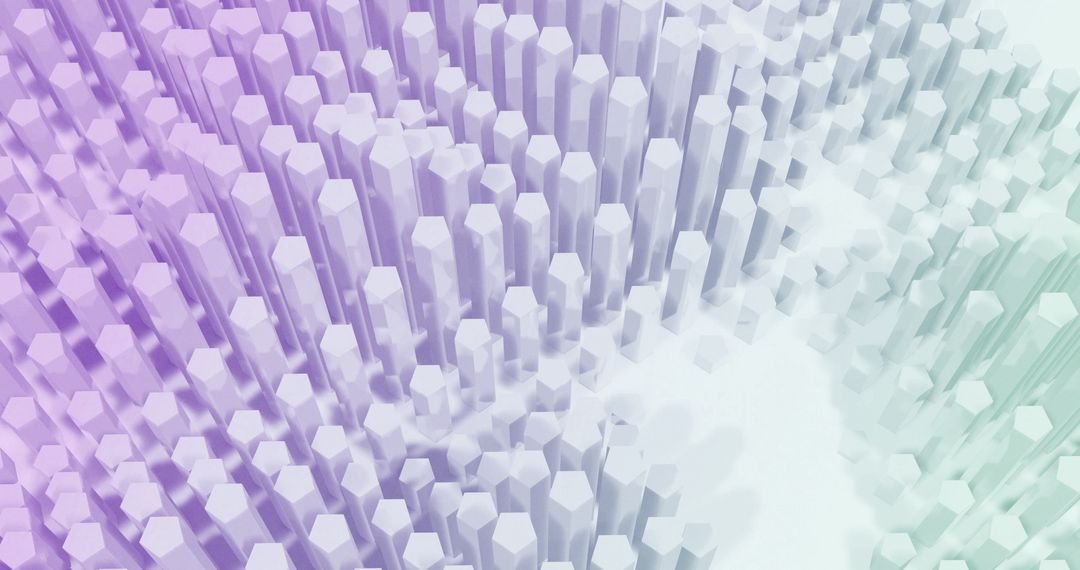 Abstract 3D Shapes in Vibrant Purple and Green Gradient