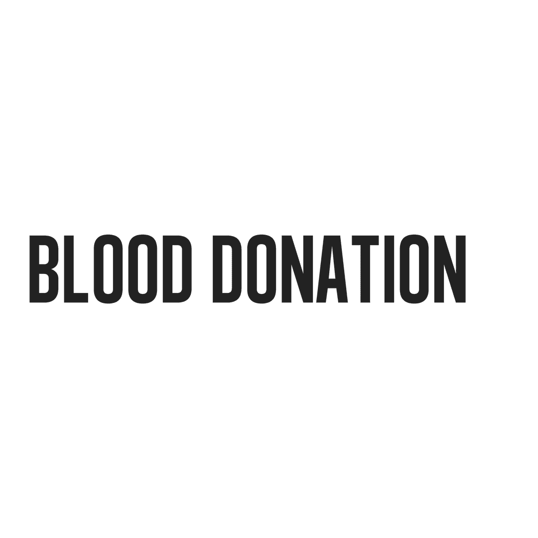 Bold Blood Donation Text on Transparent Background for Charity