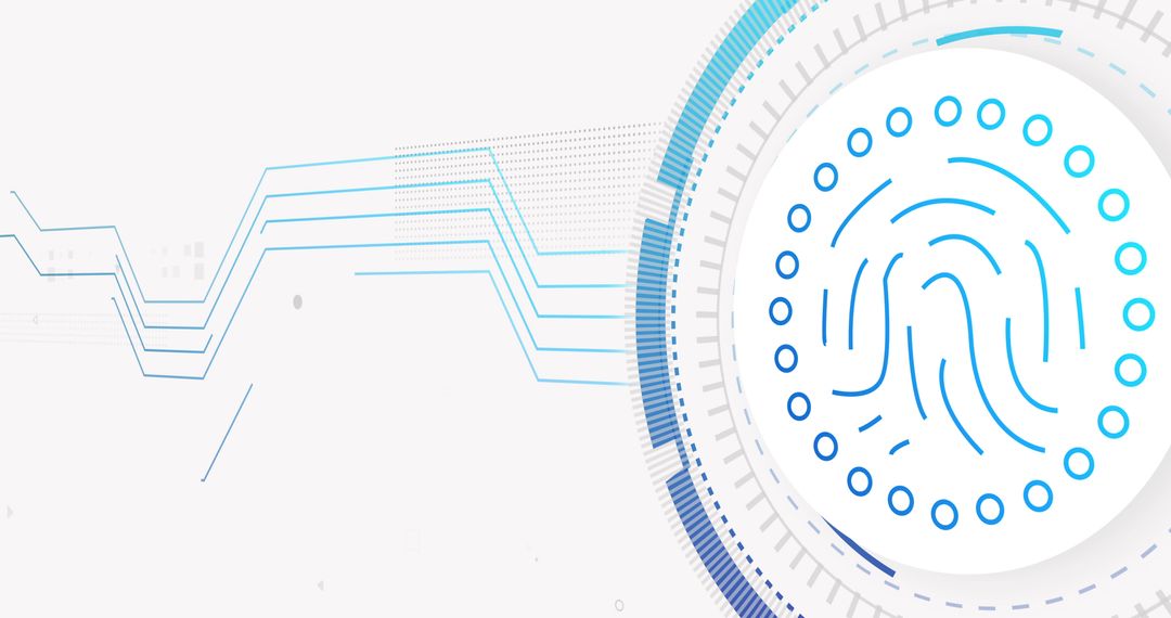 Abstract Digital Fingerprint Illustration with Network Patterns
