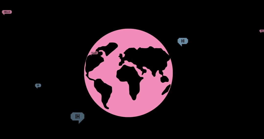 Global Communication Concept with Pink Globe and Text