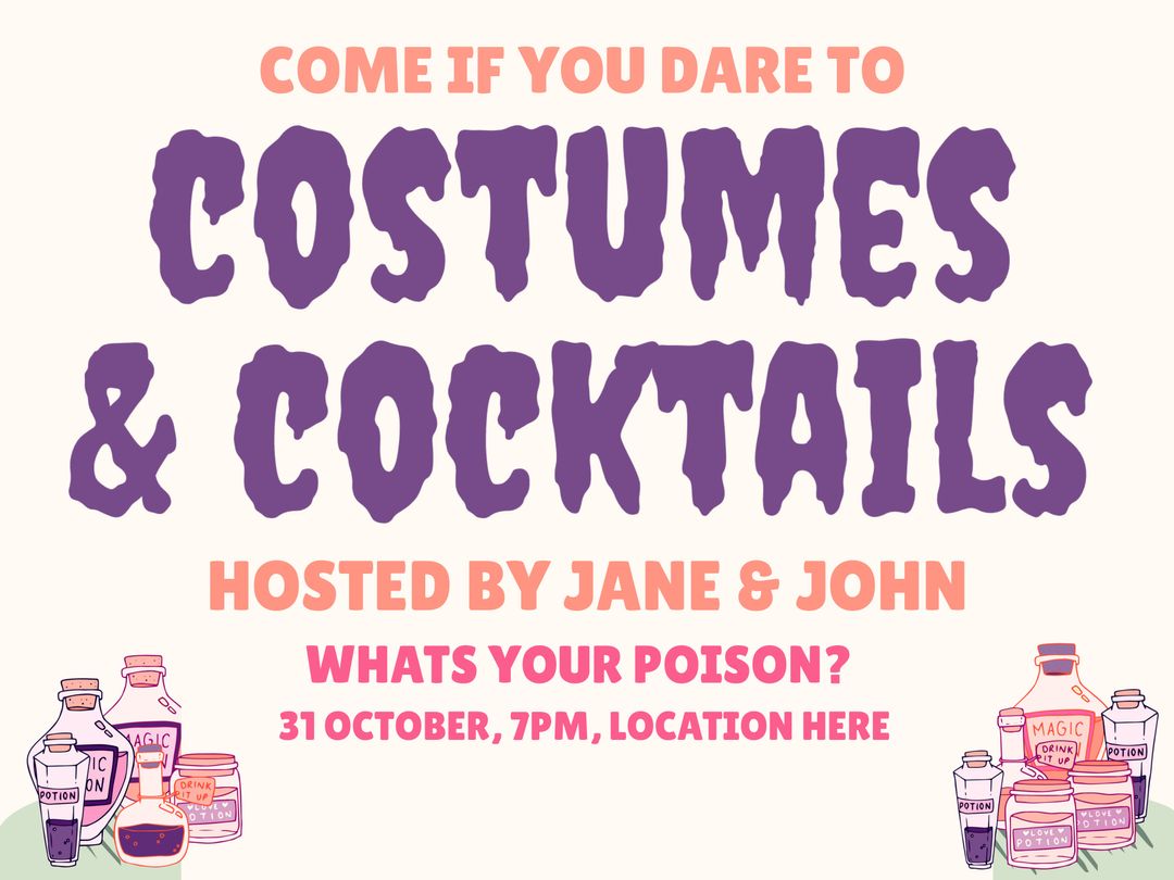 Halloween Party Advertisement with Spooky Fonts and Potion Graphics - Download Free Stock Templates Pikwizard.com