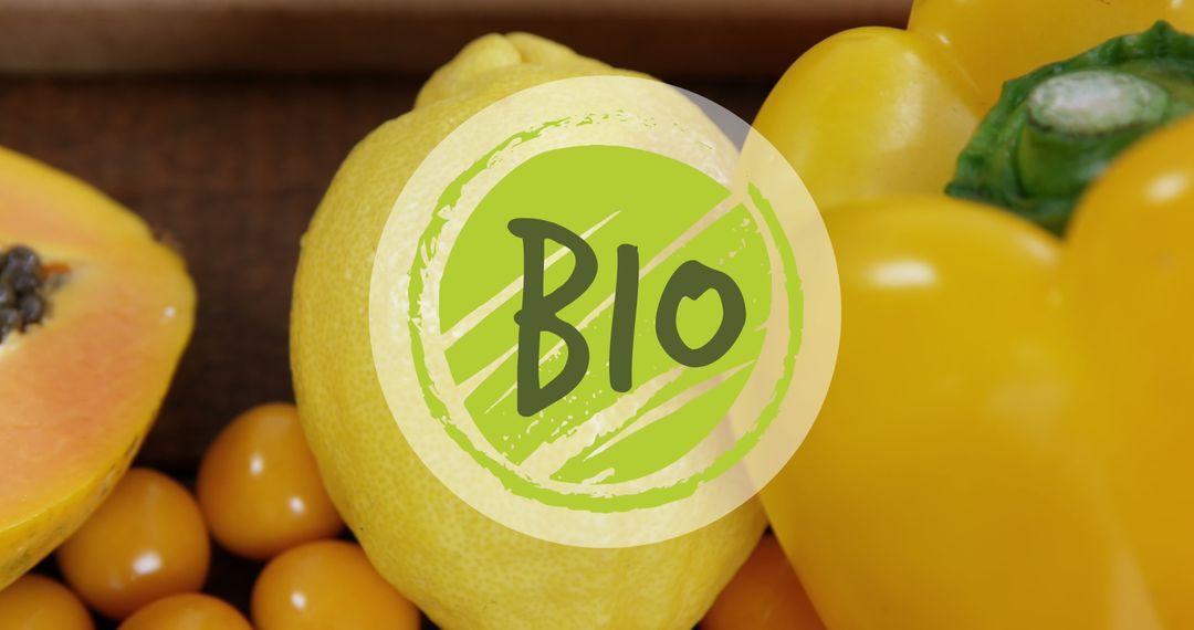 Organic Fruits with 'Bio' Label Emphasizing Natural Produce