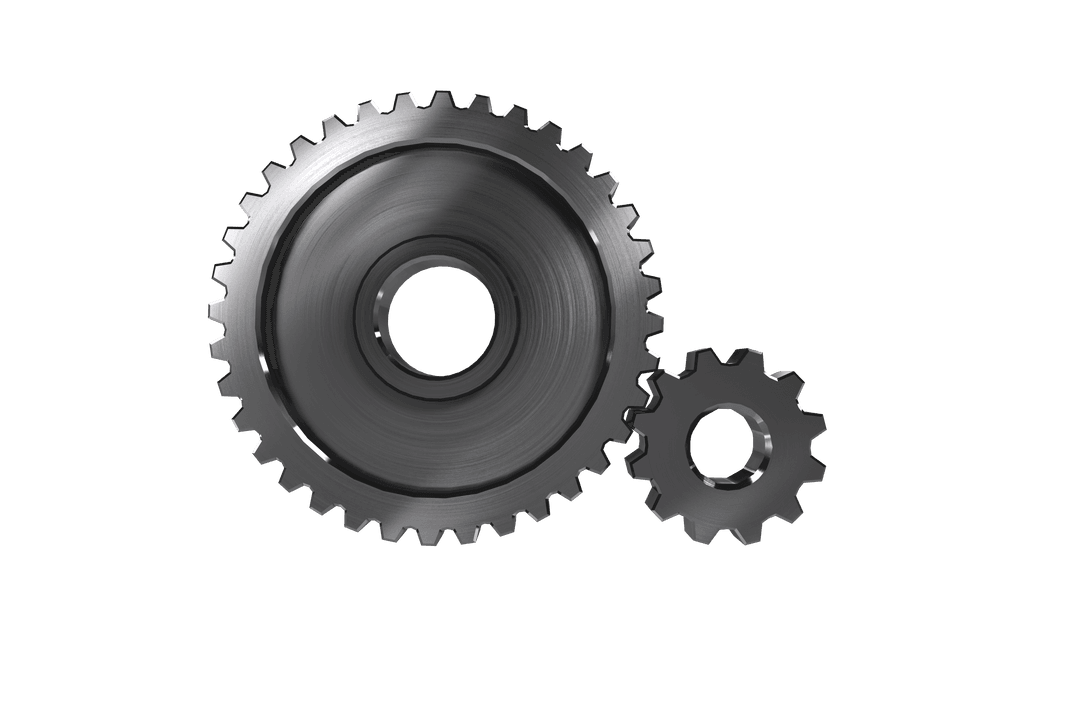 Transparent Metallic Cogwheel Mechanism Illustration