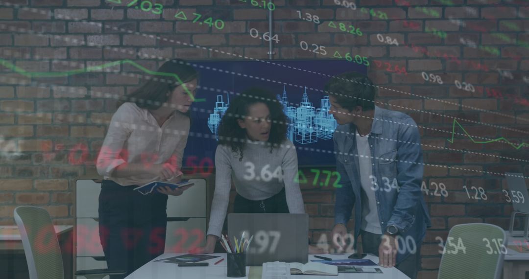 Executives Analyzing Digital Financial Data in Modern Office