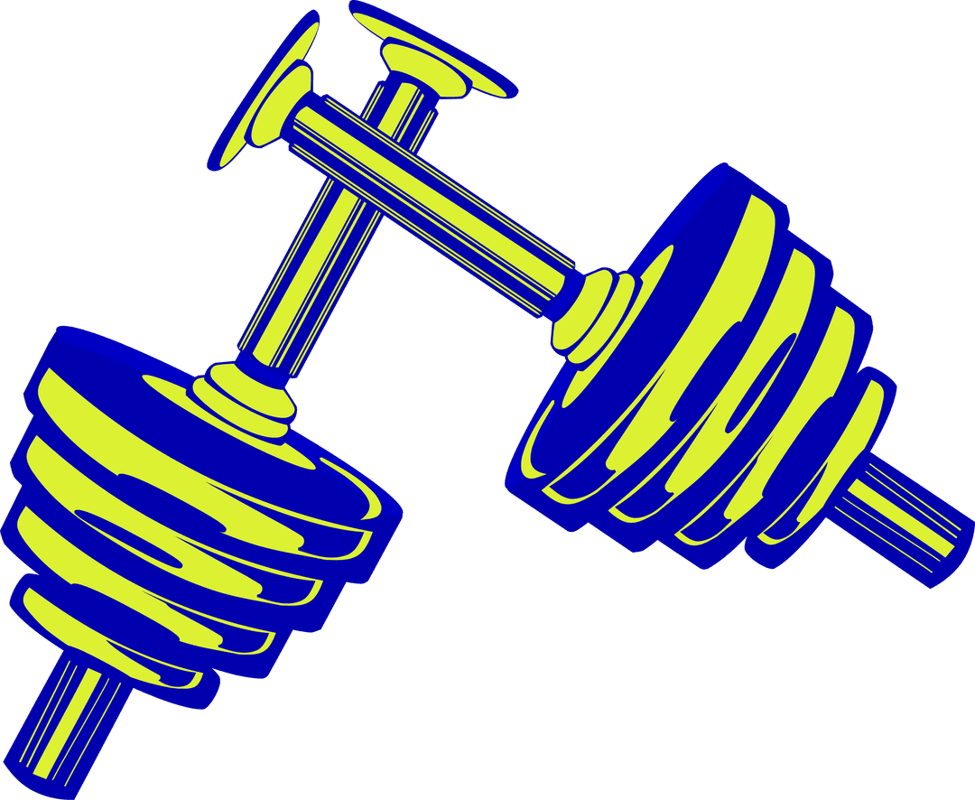 Transparent Adjustable Dumbbells Green and Blue Vector Design