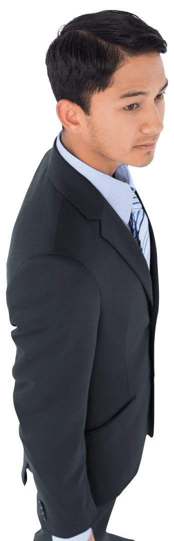 Young Businessman Standing Isolated on Transparent Background