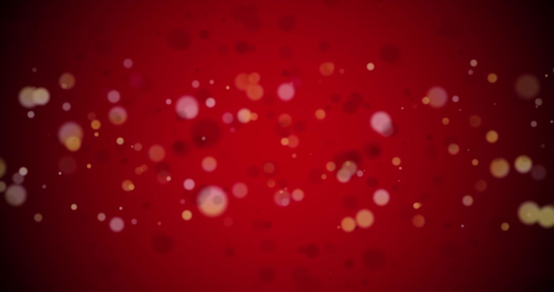 Festive Red Background with Falling Confetti and Merry Christmas Message