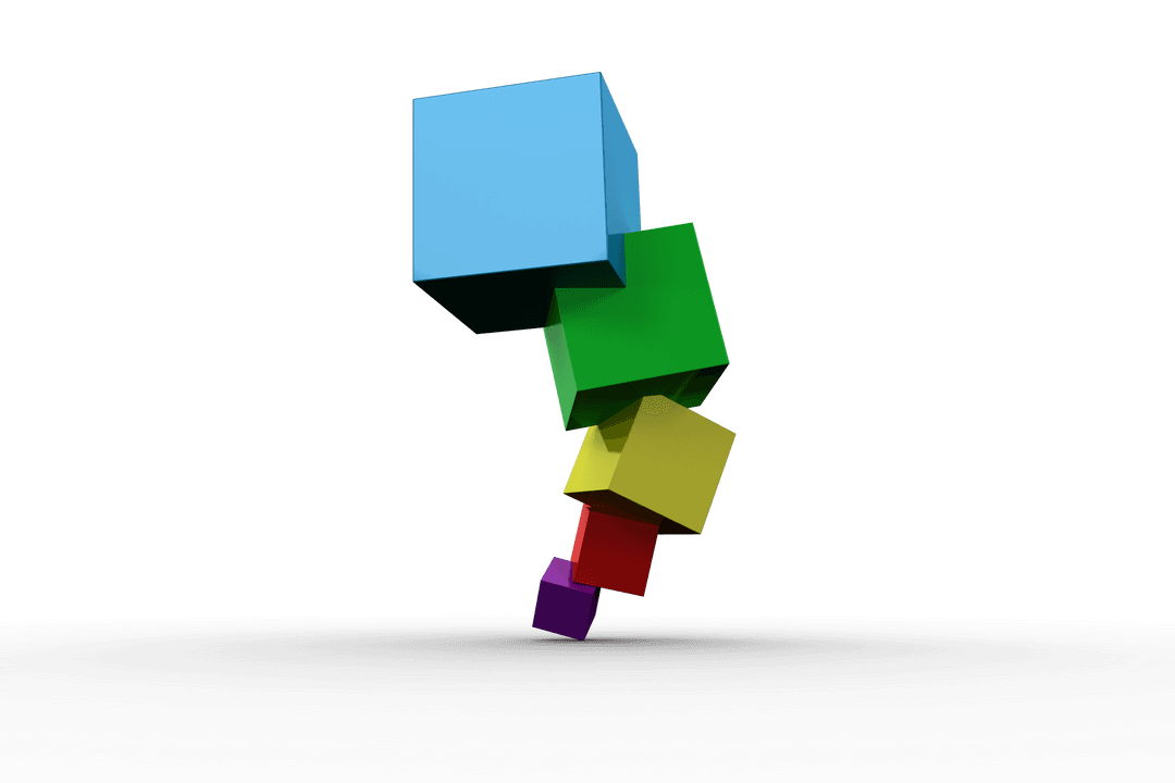 Transparent 3D Colorful Cubes Piled in a Spiral Pattern - Download Free Stock Images Pikwizard.com