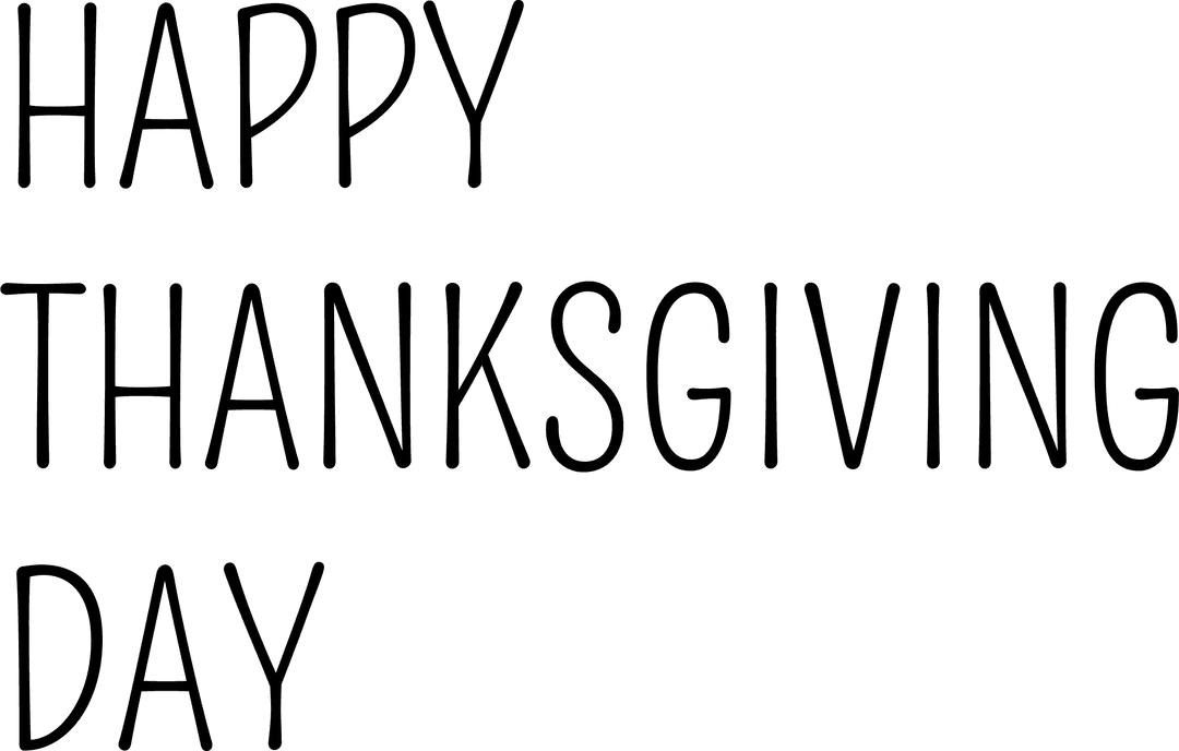 Transparent Thanksgiving Text in Elegant Typography